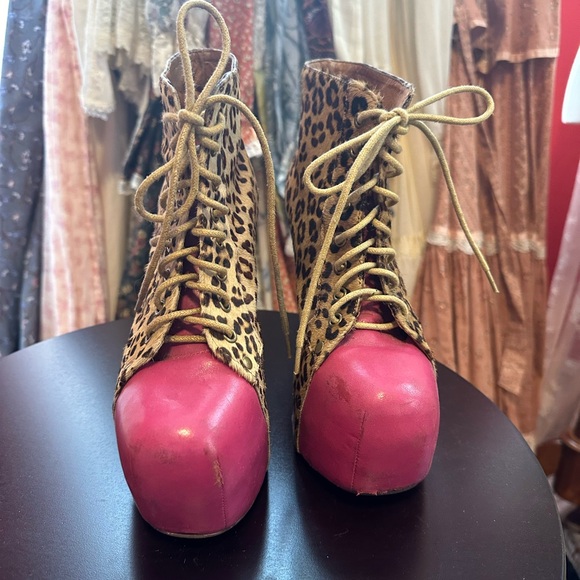 Jeffrey Campbell litas, mohair cheetah print and hot pink - Picture 3 of 7